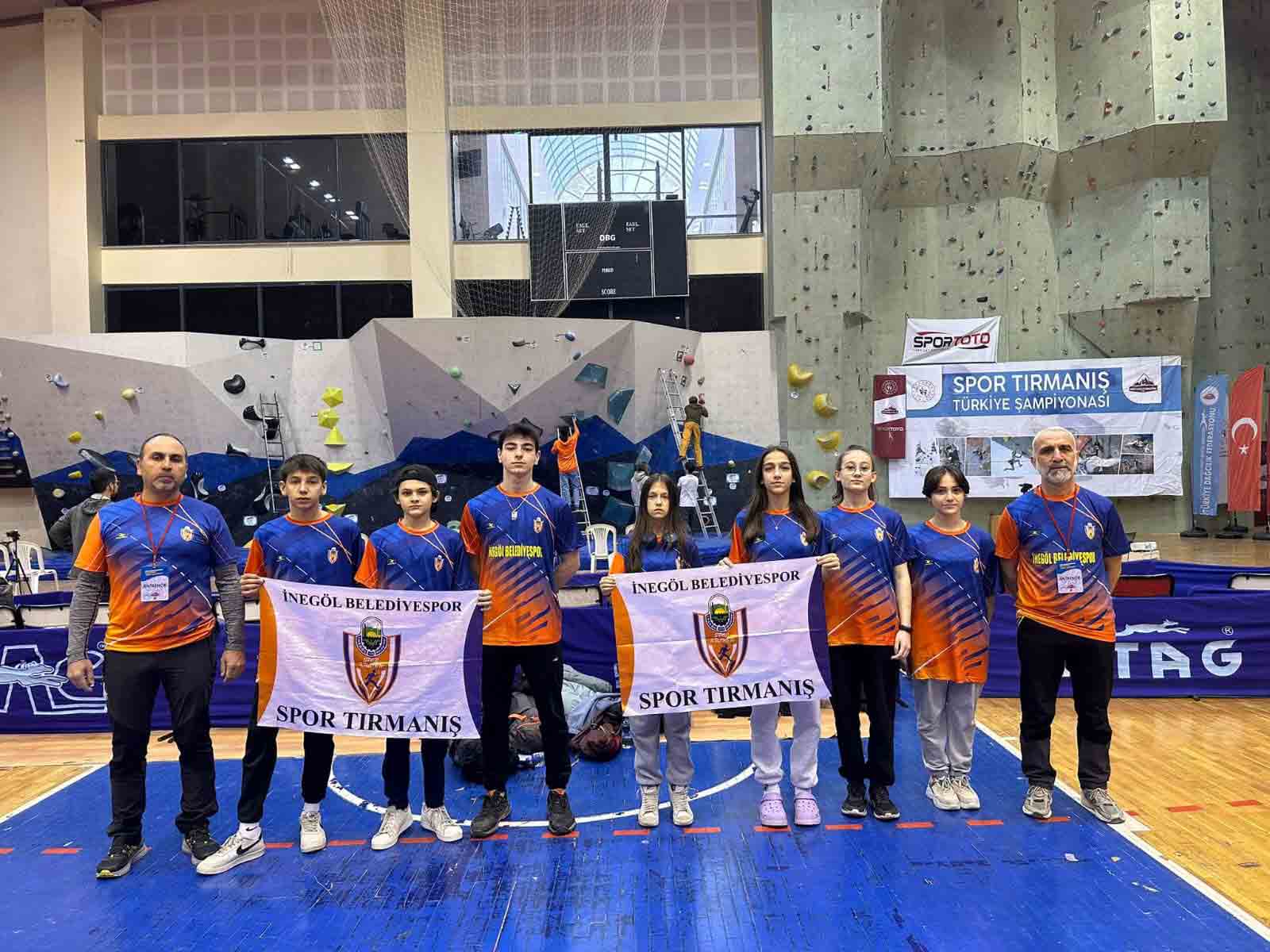 İnegöl Belediye Spor Kulübü’nün spor tırmanış branşı sporcuları gururlandırdı