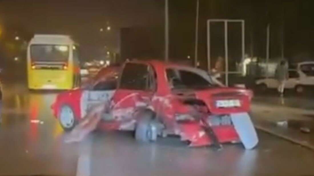 Bursa'da sürücüsünün kontrolünden çıkan